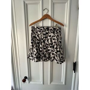 Loft cream black and gray pattern skirt 4P